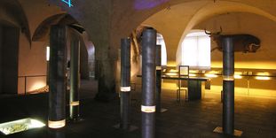 Raum der Ausstellung „Alchemie in Weikersheim“