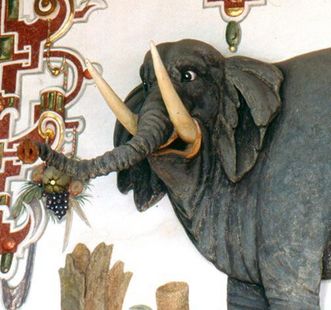 Detail des berühmten Elefanten im Rittersaal