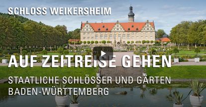 Startbildschirm des Filmes "Zeitreise mit Michael Hörrmann: Schloss Schloss und Schlossgarten Weikersheim"