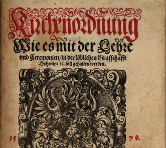 Hohenlohe Kirchenordnung, Nürnberg 1578, Foto: Bayrische Staatsbibliothek, gemeinfrei