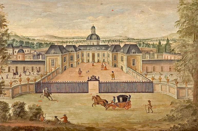 Menagerie in Versailles, Lambrisbild im Rittersaal, Schloss Weikersheim