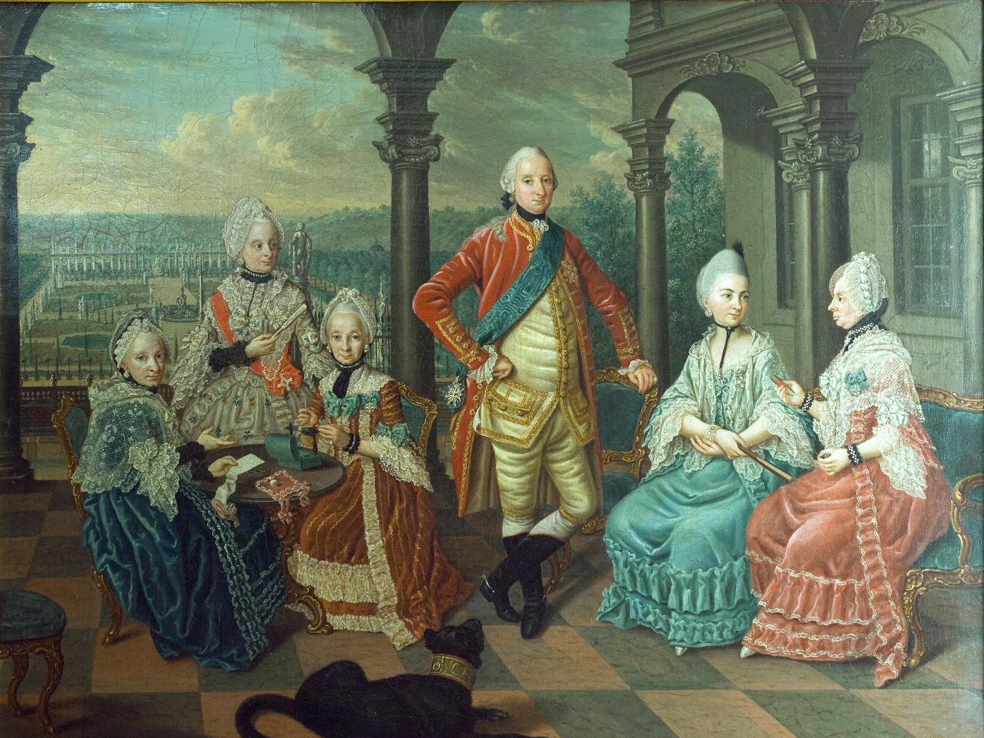 Schloss und Schlossgarten Weikersheim, Familienporträt Ludwig Friedrich Carl und Familie