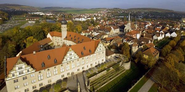 Schloss und Schlossgarten Weikersheim, Blick von oben