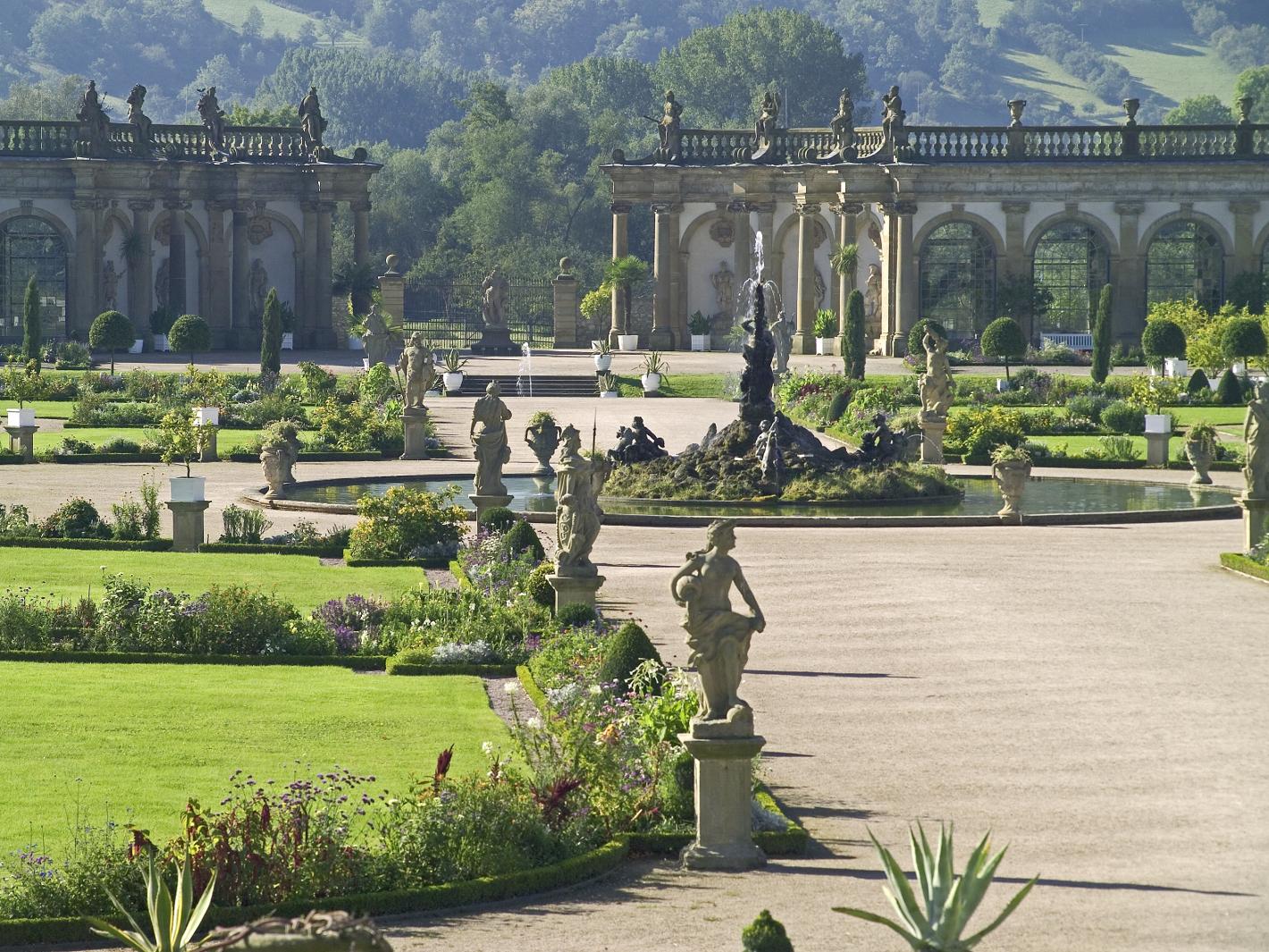 Foto: Landesmedienzentrum Baden-Württemberg, Urheber unbekannt Schloss und Schlossgarten Weikersheim, Garten