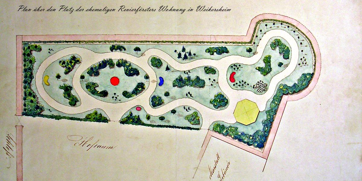 Plan des Rosengartens von Matthäus Lebl