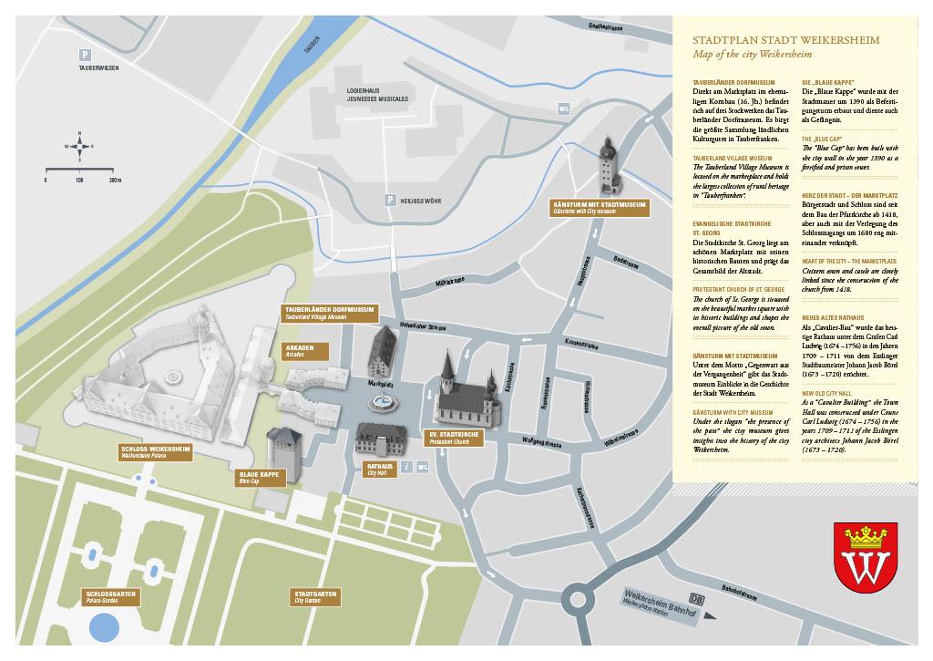 Schloss und Schlossgarten Weikersheim, Isometrie der Stadt Weikersheim