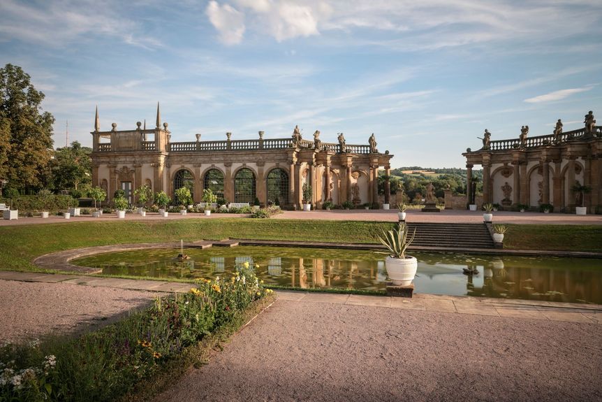 Schloss und Schlossgarten Weikersheim, Orangerie und Bassin