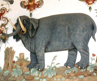 Abbildund eines Elefanten, Wandbild, Schloss Weikersheim