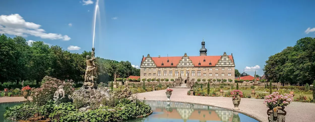 Weikersheim Palace, view of the palace from the gardens