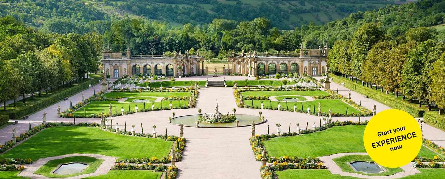 Weikersheim Palace and Garden, advertising banner for the app "Monument BW"