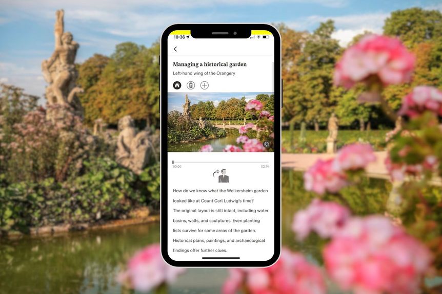 Weikersheim Palace Garde, App Monument BW, a station of the tour