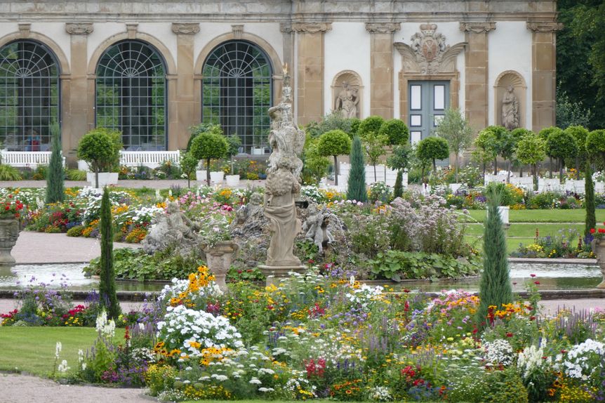 Schloss und Schlossgarten Weikersheim, Garten, Sommer