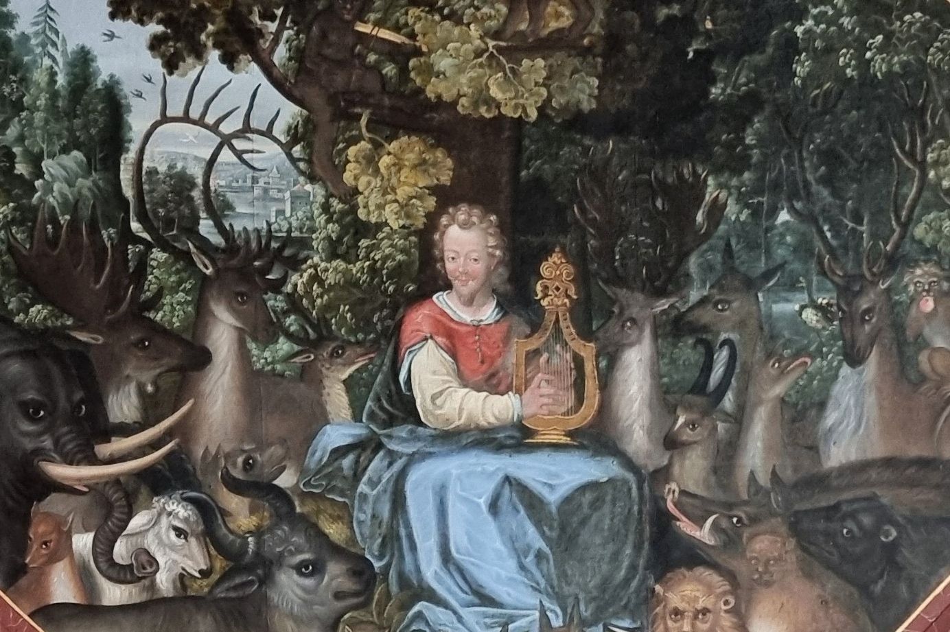 Schloss und Schlossgarten Weikersheim, Innenansicht, Rittersaal, Orpheus