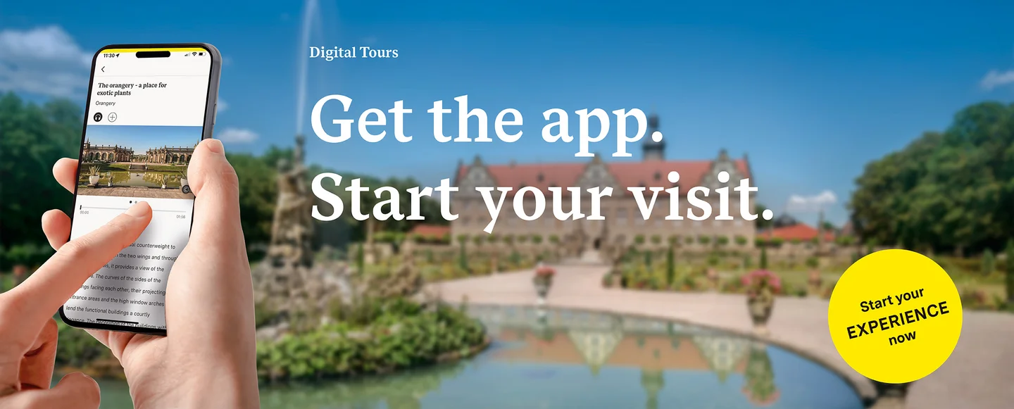 Weikersheim Palace and Garden, advertising banner for the app "Monument BW"