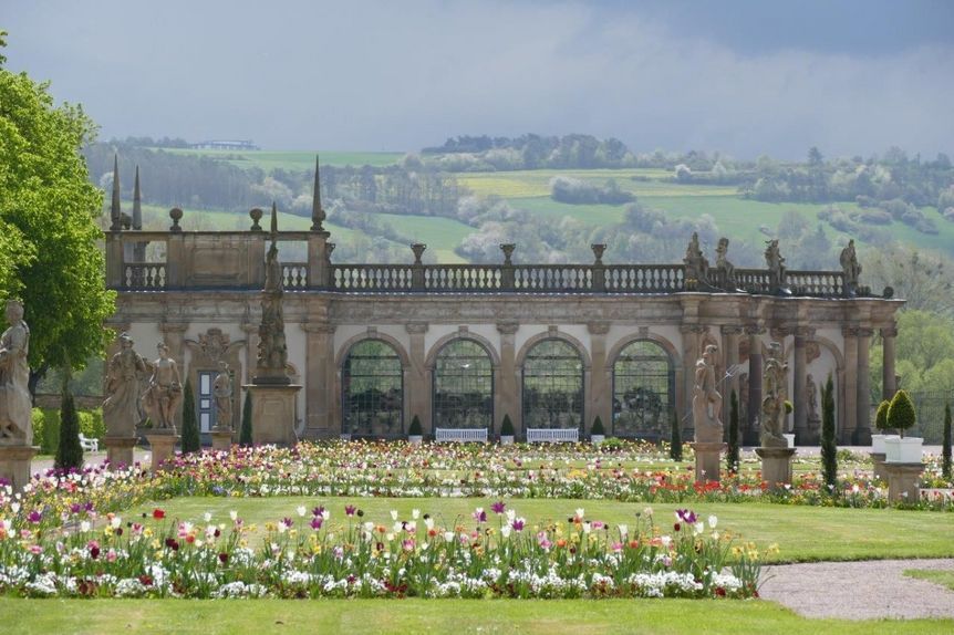 Schloss und Schlossgarten Weikersheim, Garten, Frühling