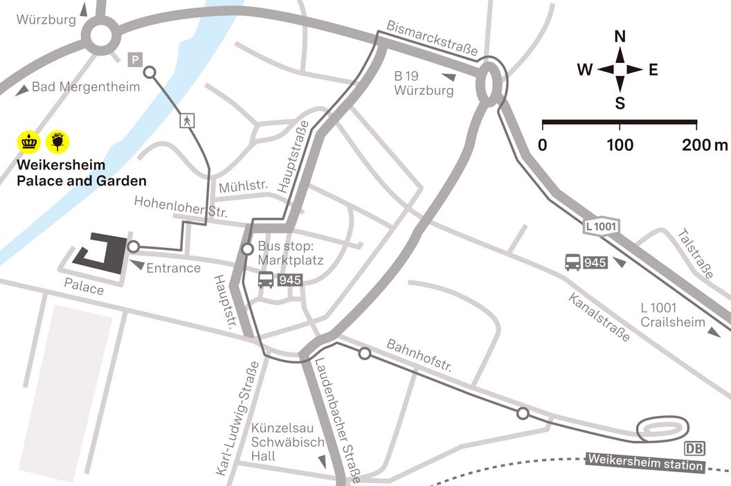 journey description: Weikersheim Palace, illustration: Staatliche Schlösser und Gärten Baden-Württemberg, JUNG:Kommunikation