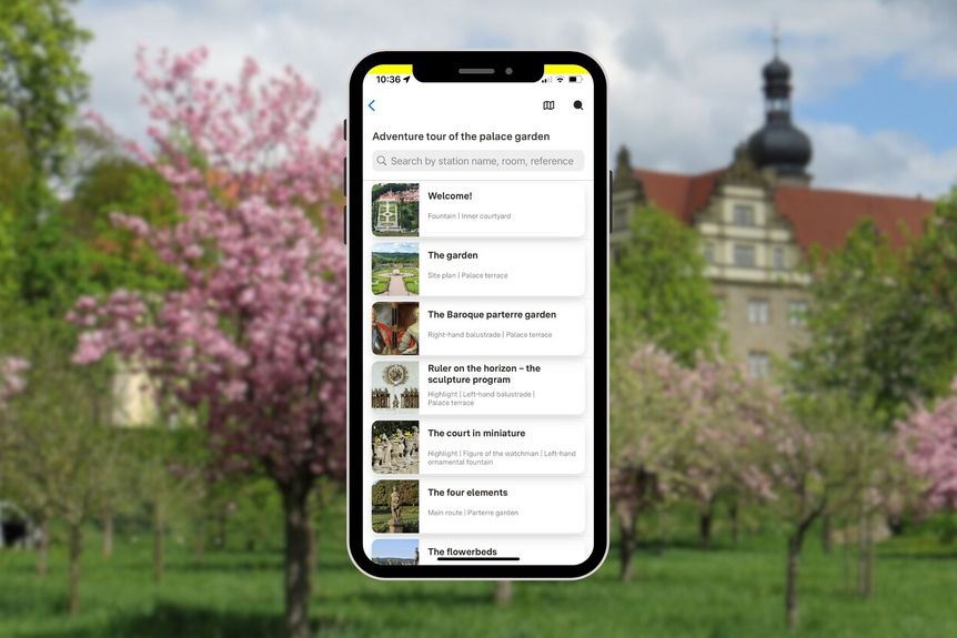 Weikersheim Palace Garden, App Monument BW, stations of the discovery tour