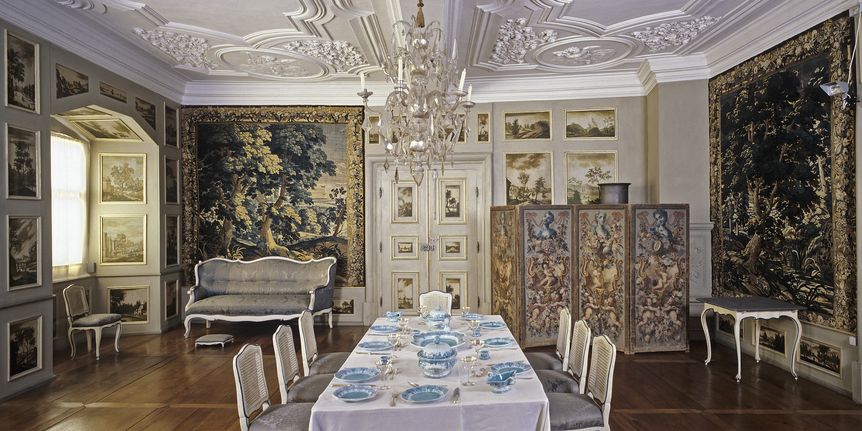 Schloss und Schlossgarten Weikersheim, innen, Hauptgemach des Gästeappartements