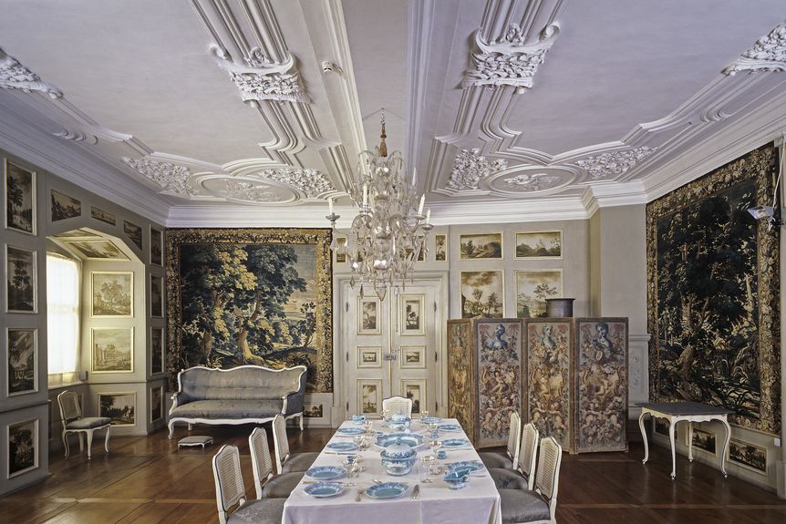 Schloss und Schlossgarten Weikersheim, innen, Hauptgemach des Gästeappartements
