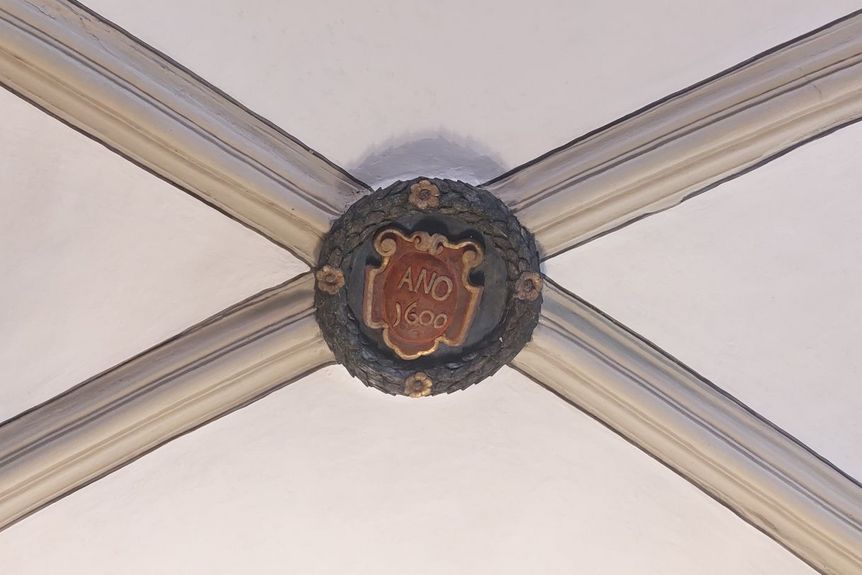 Schloss und Schlossgarten Weikersheim, Detail, Schlosskapelle, Schlussstein