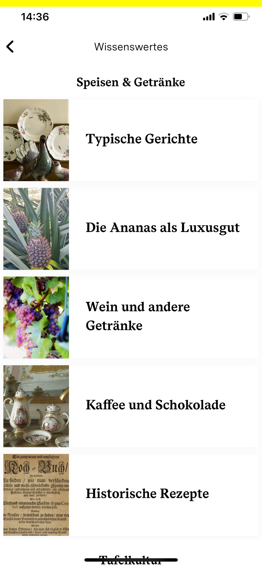 Schloss und Schlossgarten Weikersheim, Sonstiges, App, Monumente 3D, Screenshot Menü